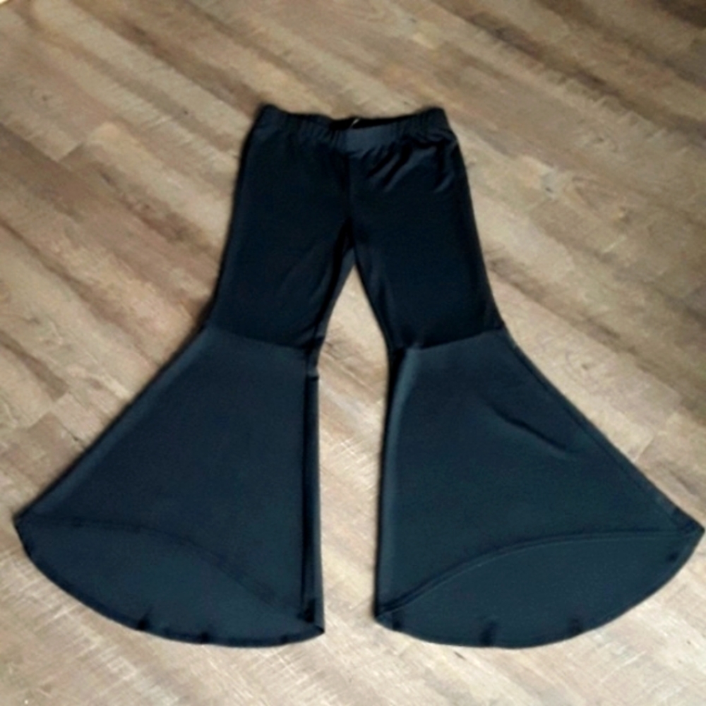 Black Stretch Bell Bottom Pants